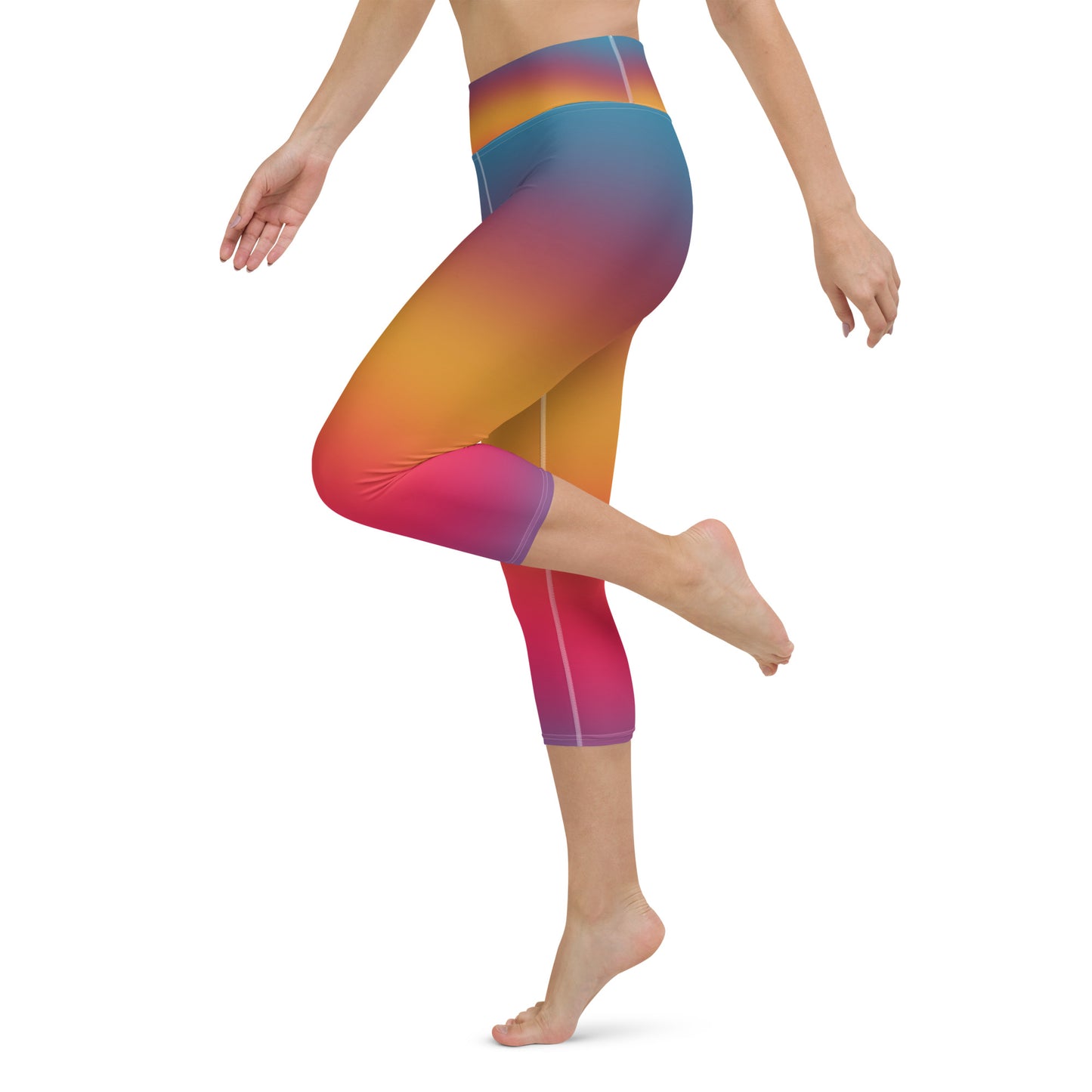 Sunset Gradient Yoga Capri Leggings