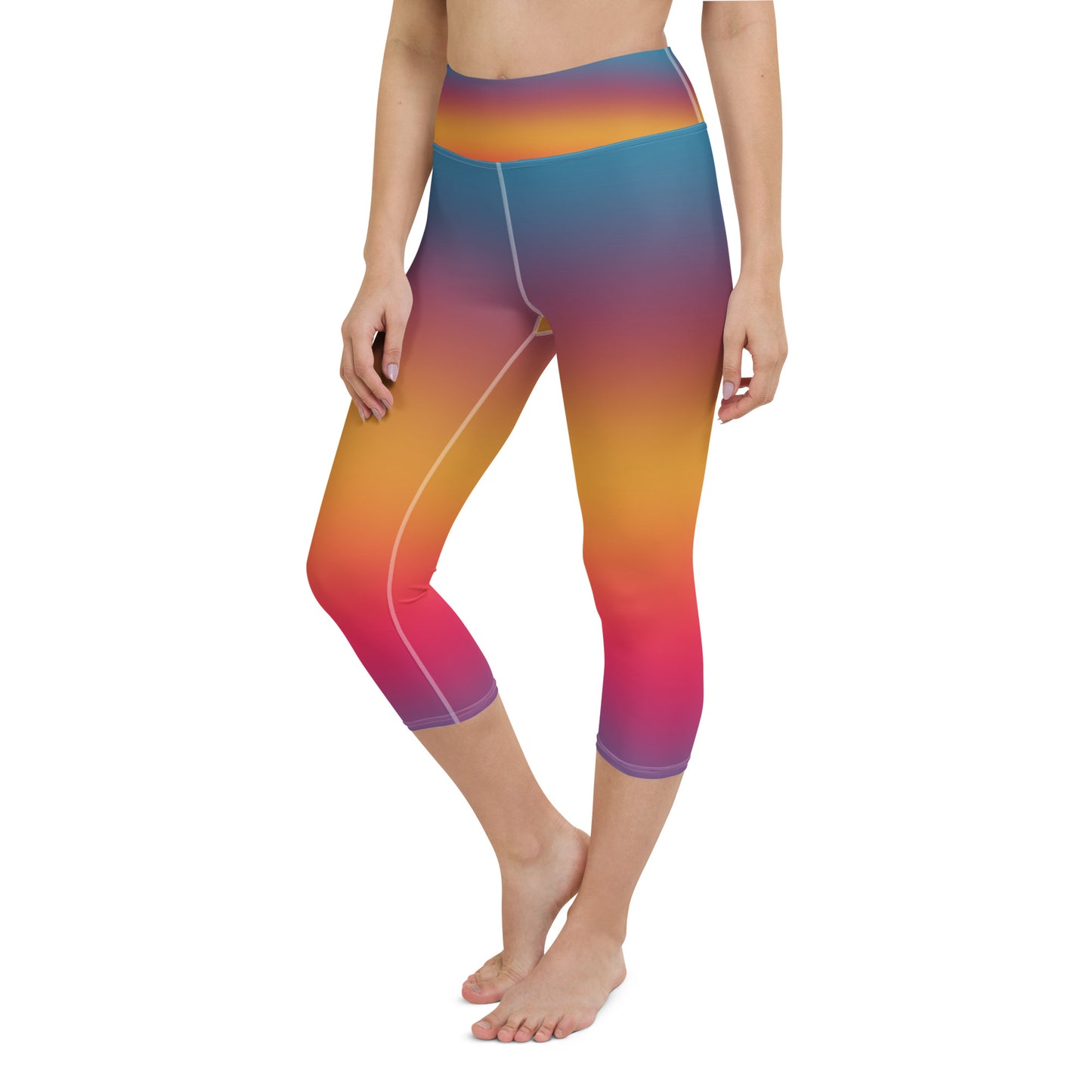 Sunset Gradient Yoga Capri Leggings