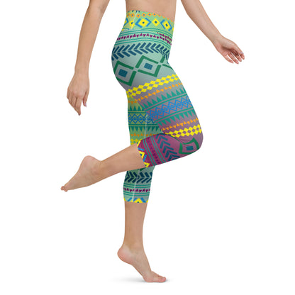 Repeat Tribal Yoga Capri Leggings