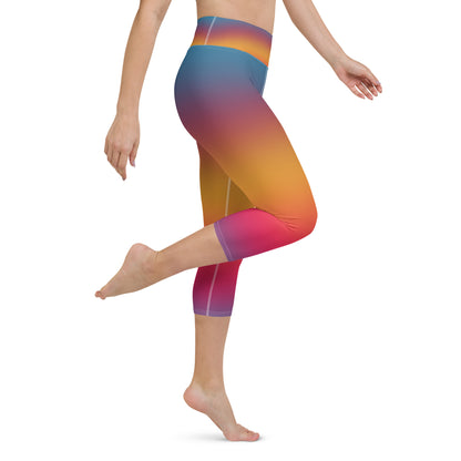 Sunset Gradient Yoga Capri Leggings