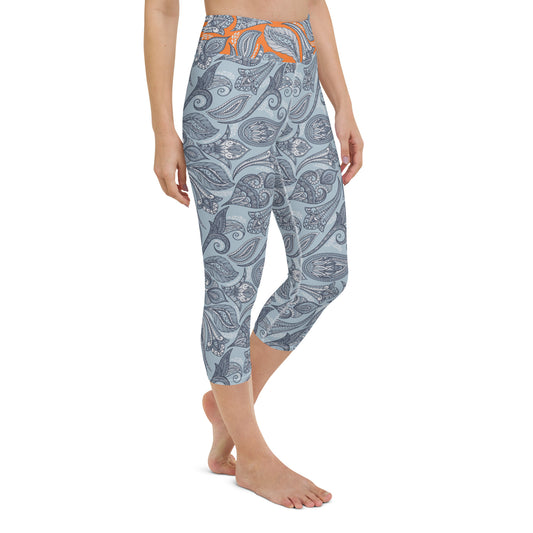 Paisley Yoga Capri Leggings