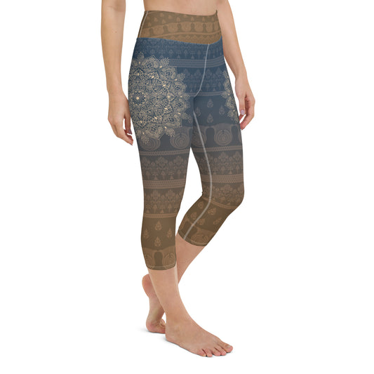 Ombre Mandala Yoga Capri Leggings