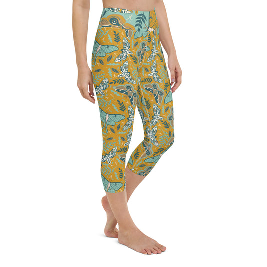 Garden Moth Yoga Capri Leggings