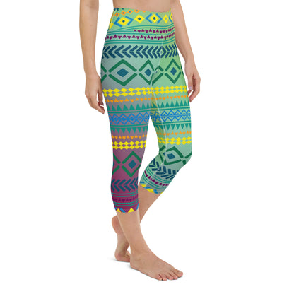 Repeat Tribal Yoga Capri Leggings