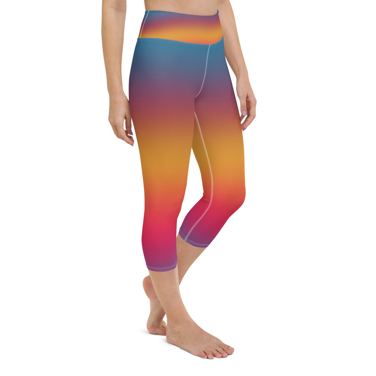 Sunset Gradient Yoga Capri Leggings