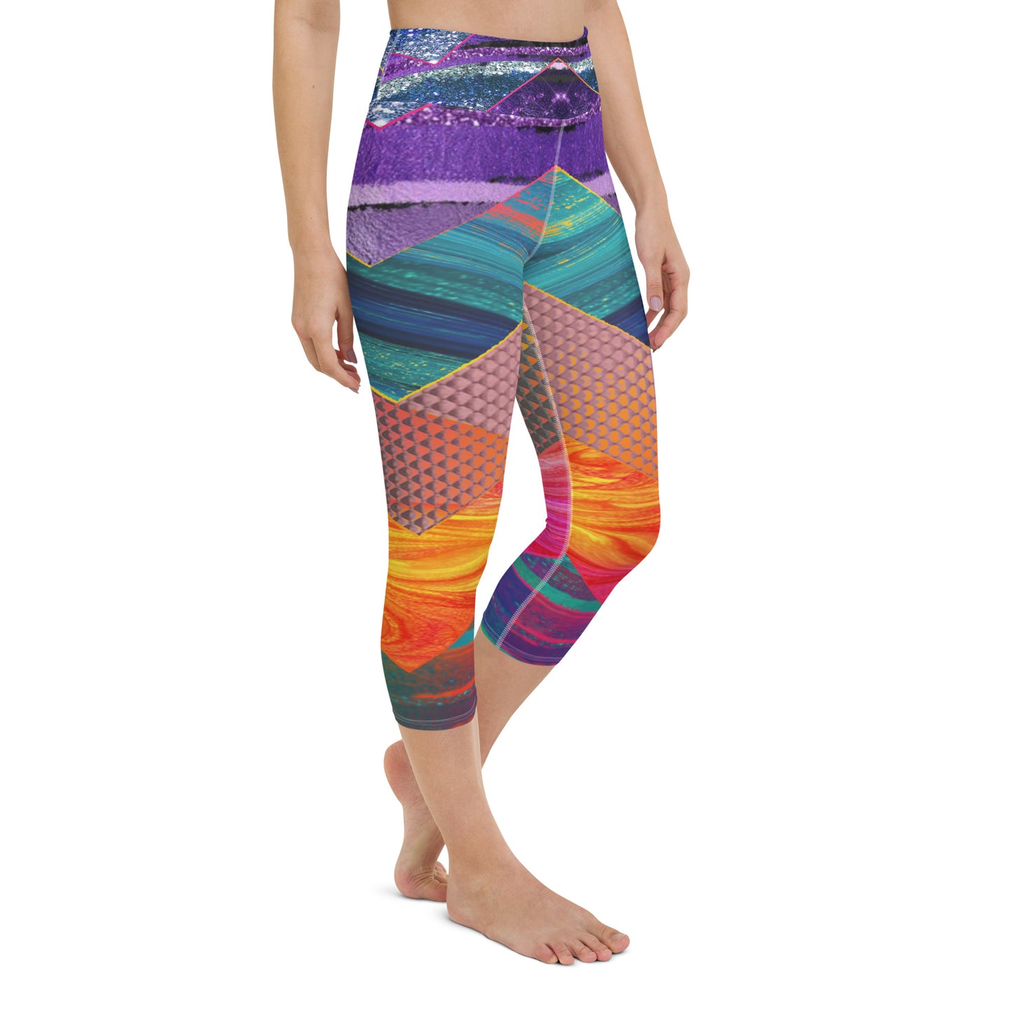 Chevron Yoga Capri Leggings